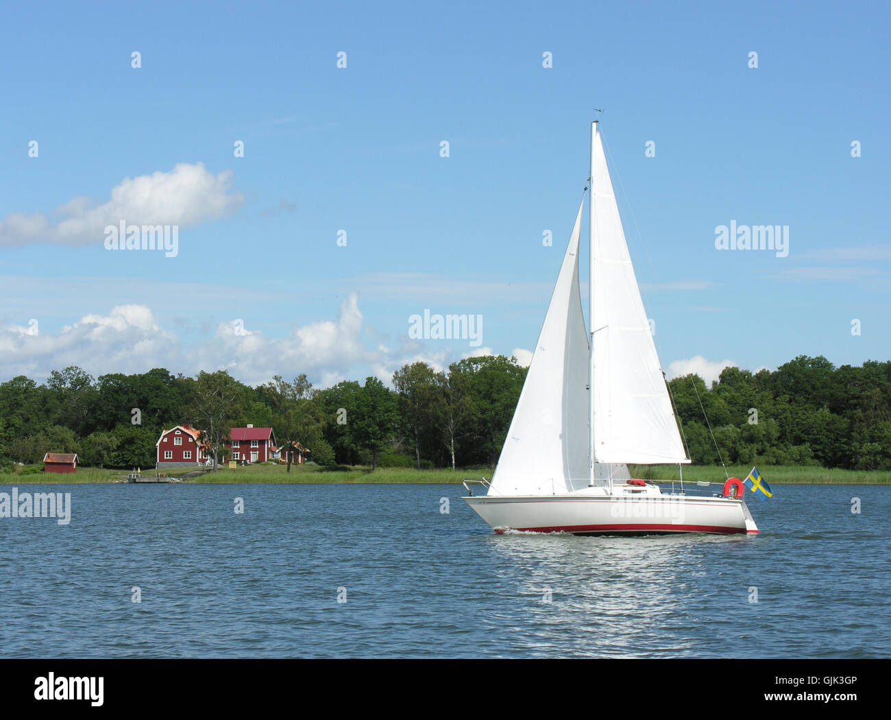 sail sweden sailing boat Stock Photo