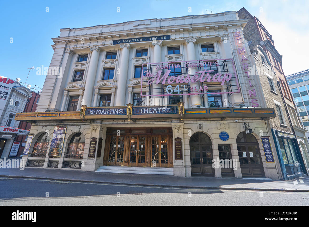 St Martins Theatre, London.   The Mousetrap Play London Stock Photo
