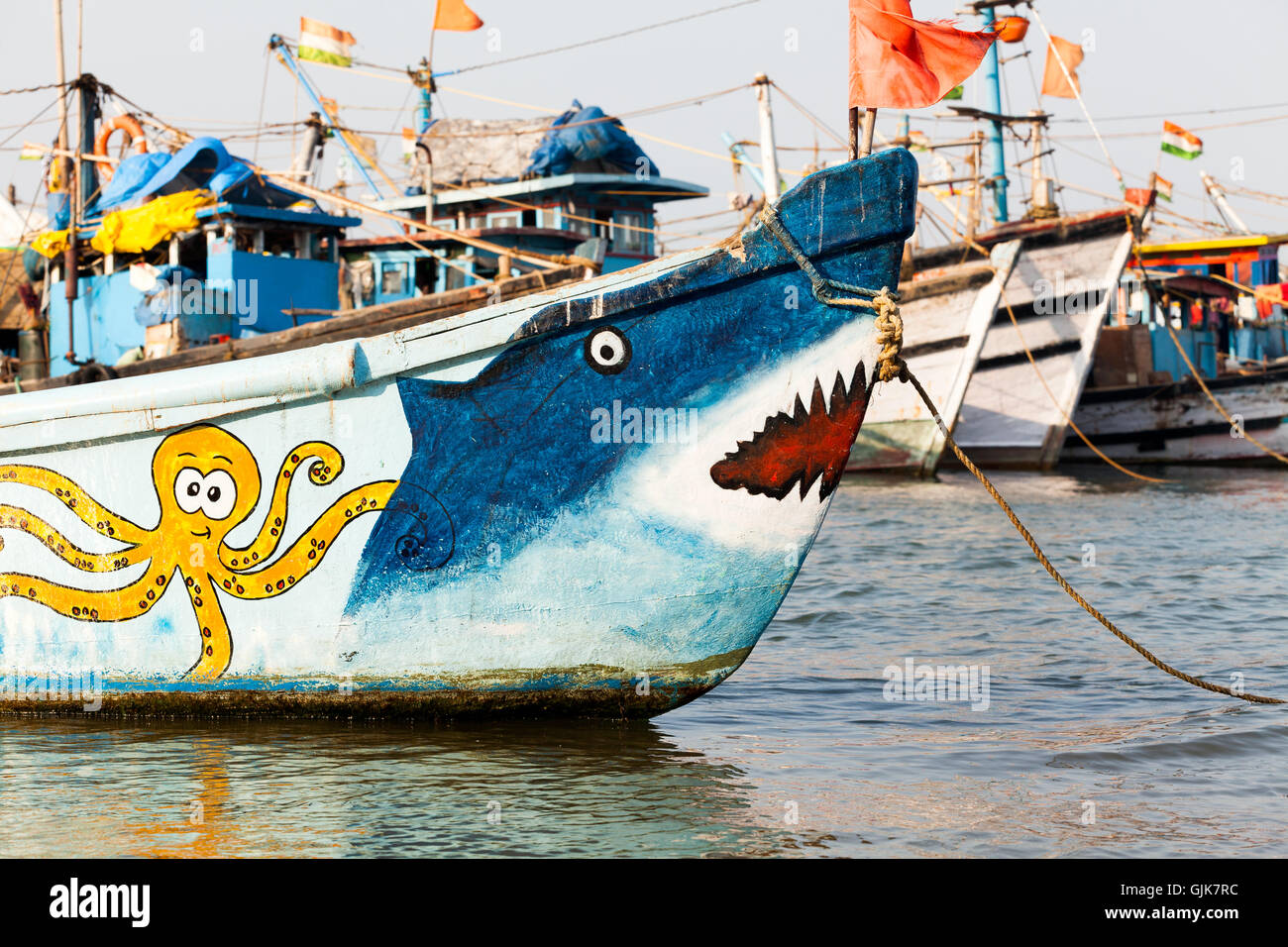 fishing boats goa india Stock Photo