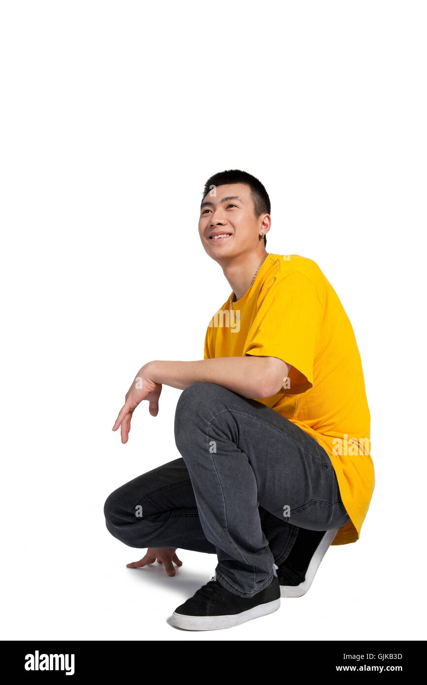 Studio shot Young man street dance Stock Photo - Alamy