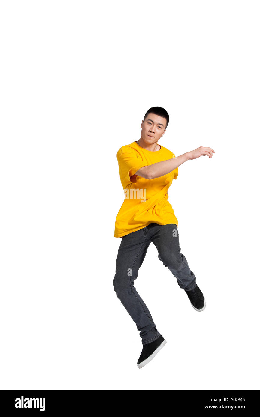 Studio shot Young man street dance Stock Photo - Alamy