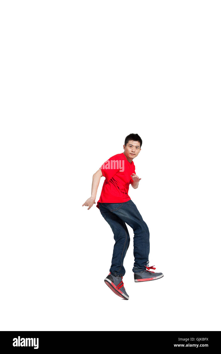 Studio shot Young man street dance Stock Photo - Alamy