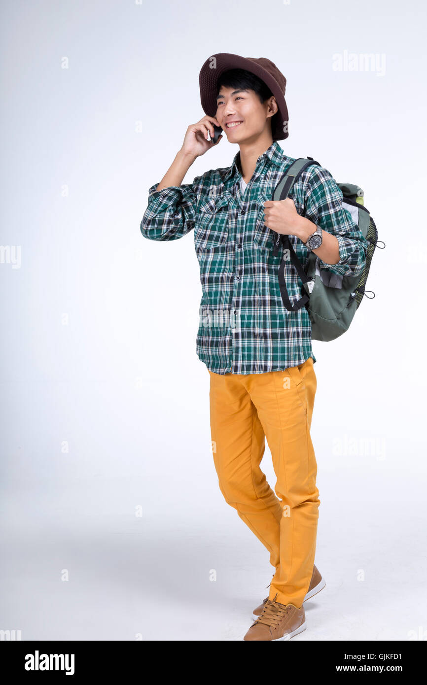 Studio shot of young man Stock Photo - Alamy