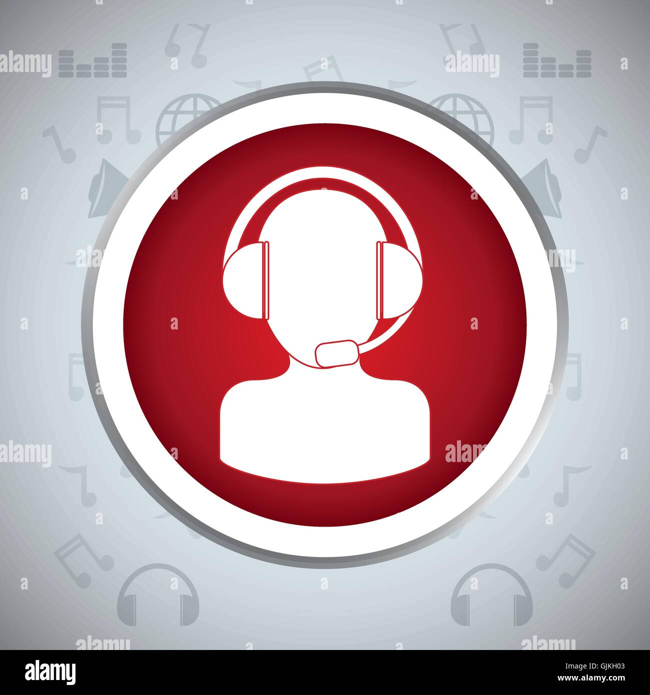 Sound Man Sign man headphone button music sound Stock Vector Image & Art - Alamy