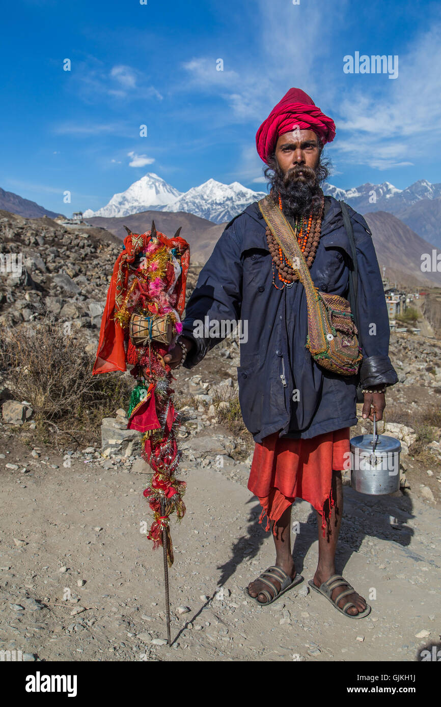 Nepal, Dhaulagiri, Yogi Stock Photo