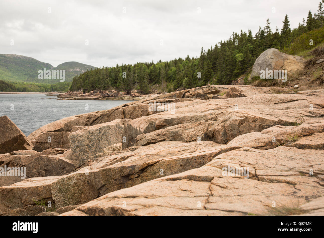 Acadia National Park view from park loop drive Stock Photo: 114764851