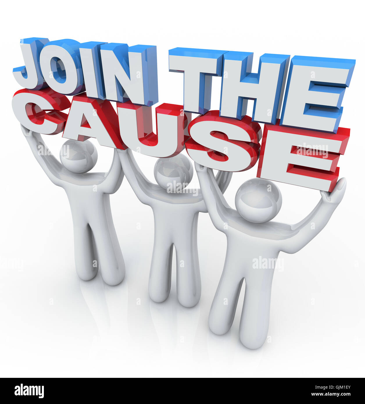 Join the Cause - People Holding Words Stock Photo