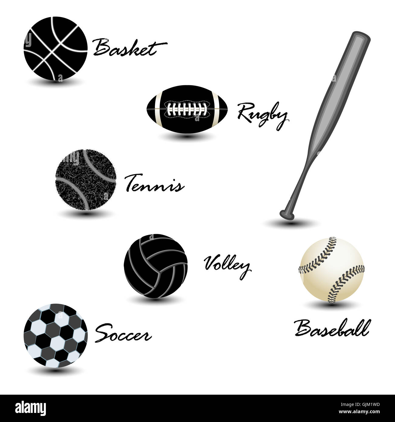 sport balls against white Stock Photo Alamy