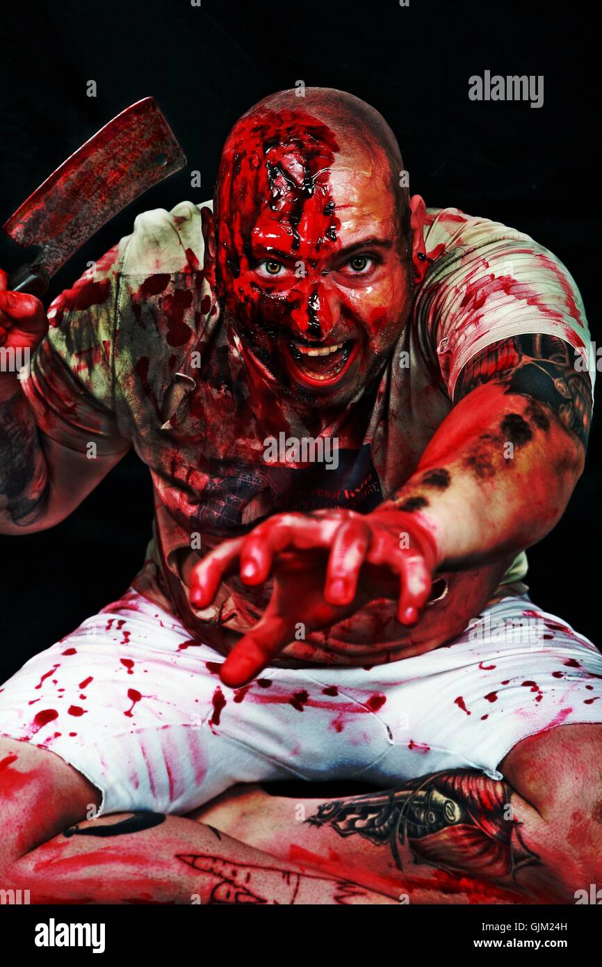 horror mad bloody Stock Photo