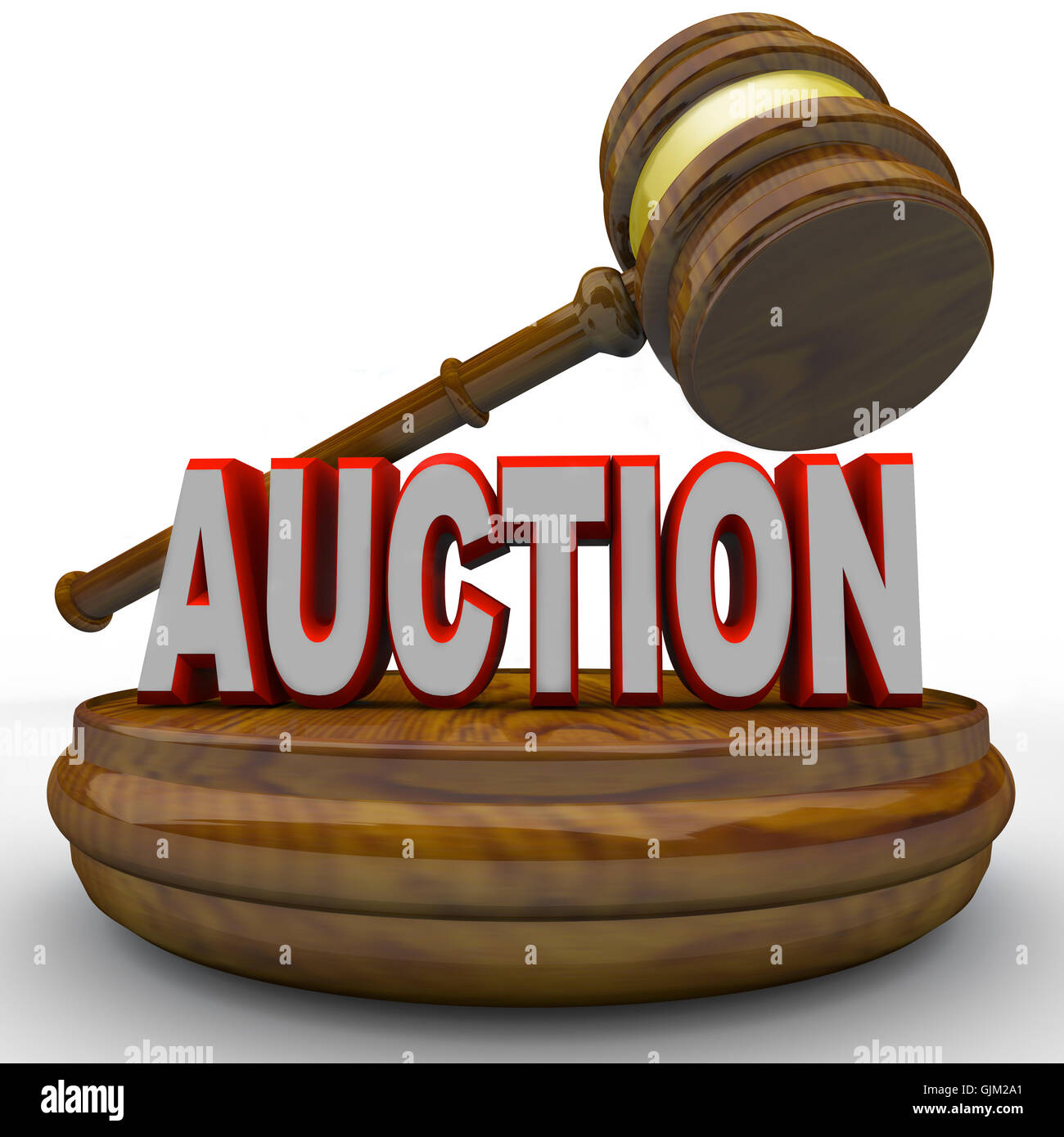 Auction Word and Gavel for Final Bid Stock Photo Alamy