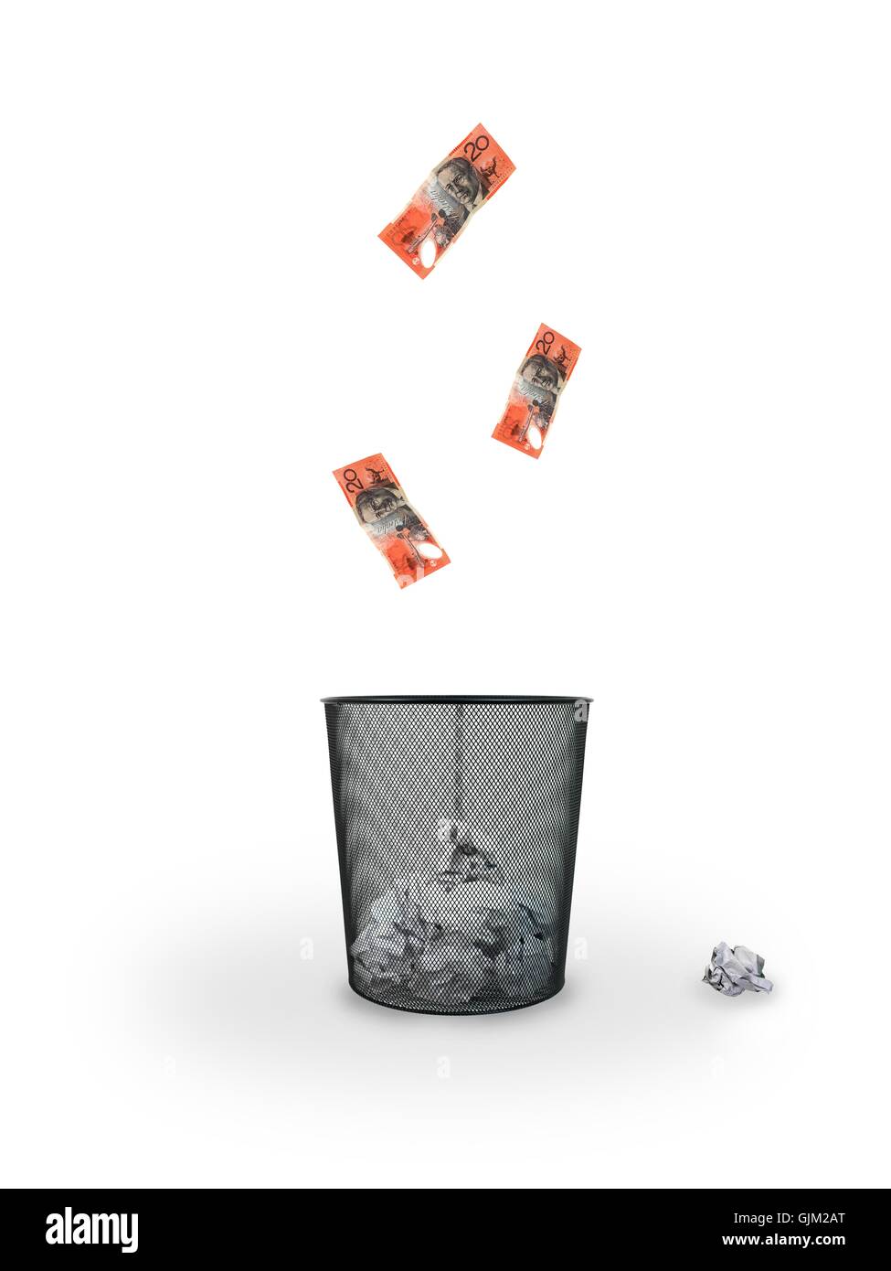 Money throwing bin Cut Out Stock Images & Pictures Alamy