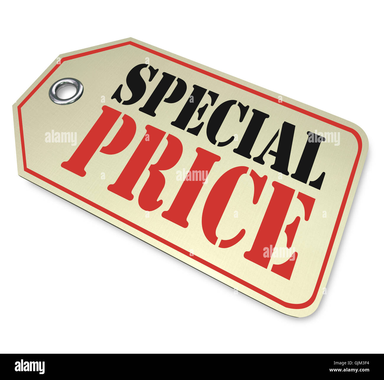 Price Tag - Special Clearance Prices Cost Less During Sale Stock Photo