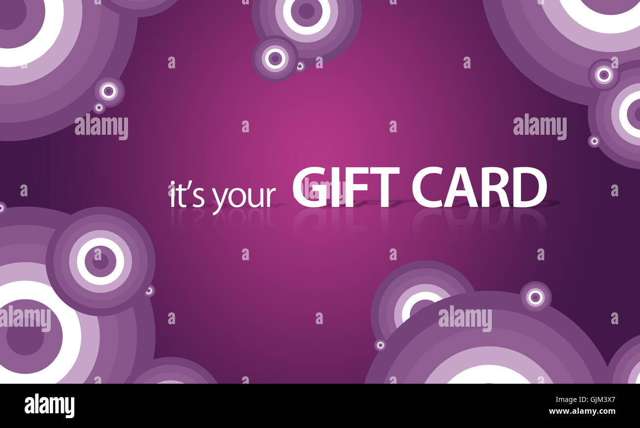 Purple Gift Card Stock Photo