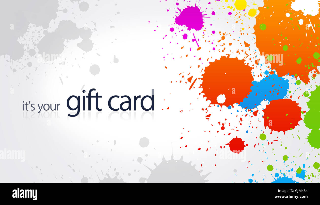 Gift Card Splash Stock Photo Alamy