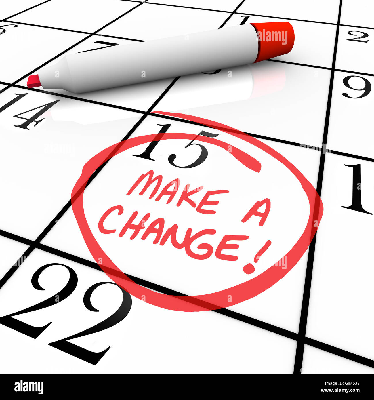 Make a Change Day Circled on Calendar Stock Photo Alamy
