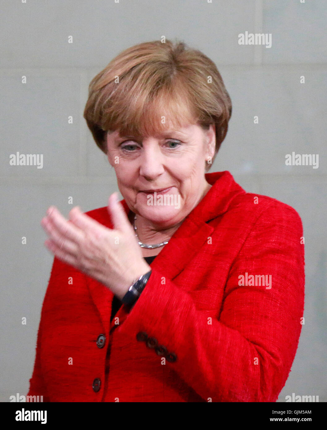 BKin Angela Merkel - Treffen der dt. Bundeskanzlerin mit dem australischen Ministerpraesidenten, Bundeskanzleramt, 13. November Stock Photo