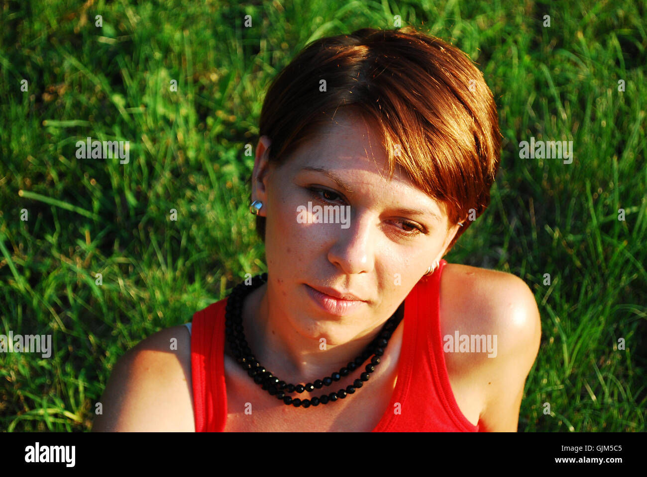 Portrait Of A Pretty Young Woman Stock Photo - Alamy