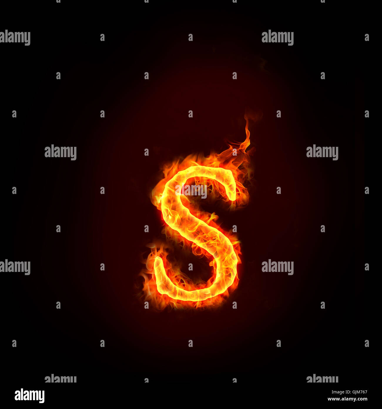 fire alphabets, small letter s Stock Photo