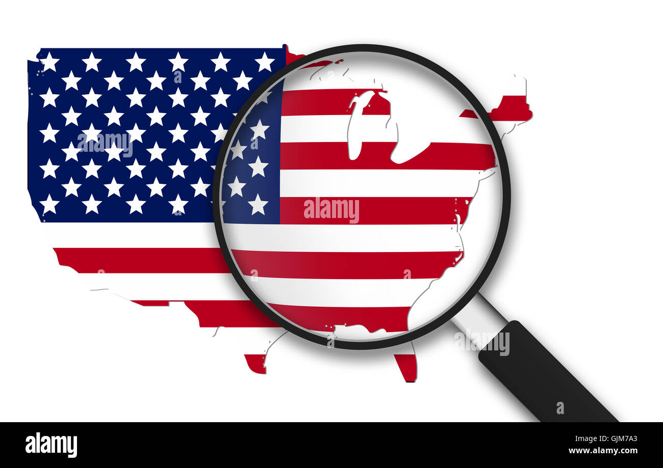 Magnifying Glass USA Stock Photo Alamy