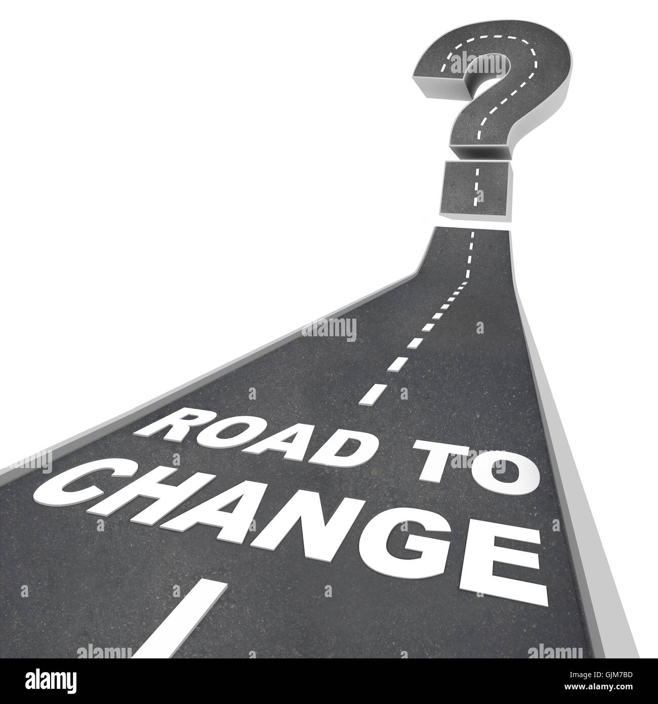 Road to Change - Words on Street Stock Photo