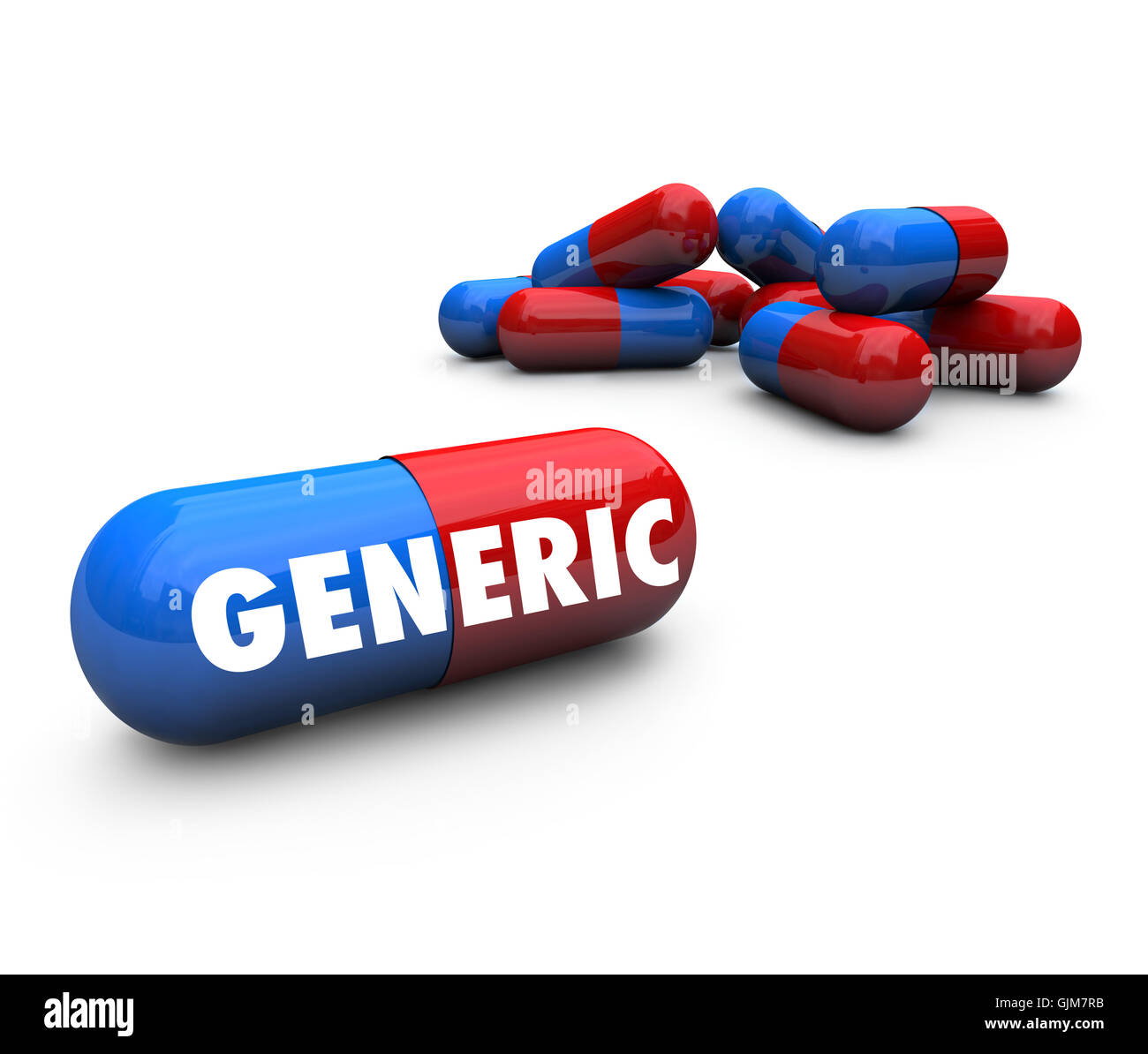 Generic Capsule Pills - No Name Brand Medicine Stock Photo