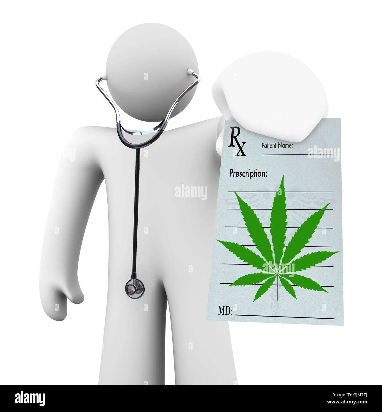 Medical Marijuana - Doctor Holding Prescription Stock Photo