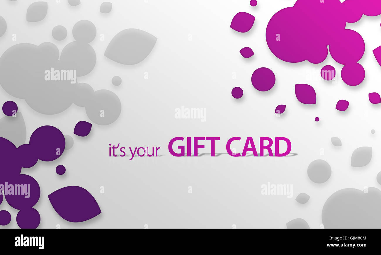 Pink, purple Object Gift Card Stock Photo