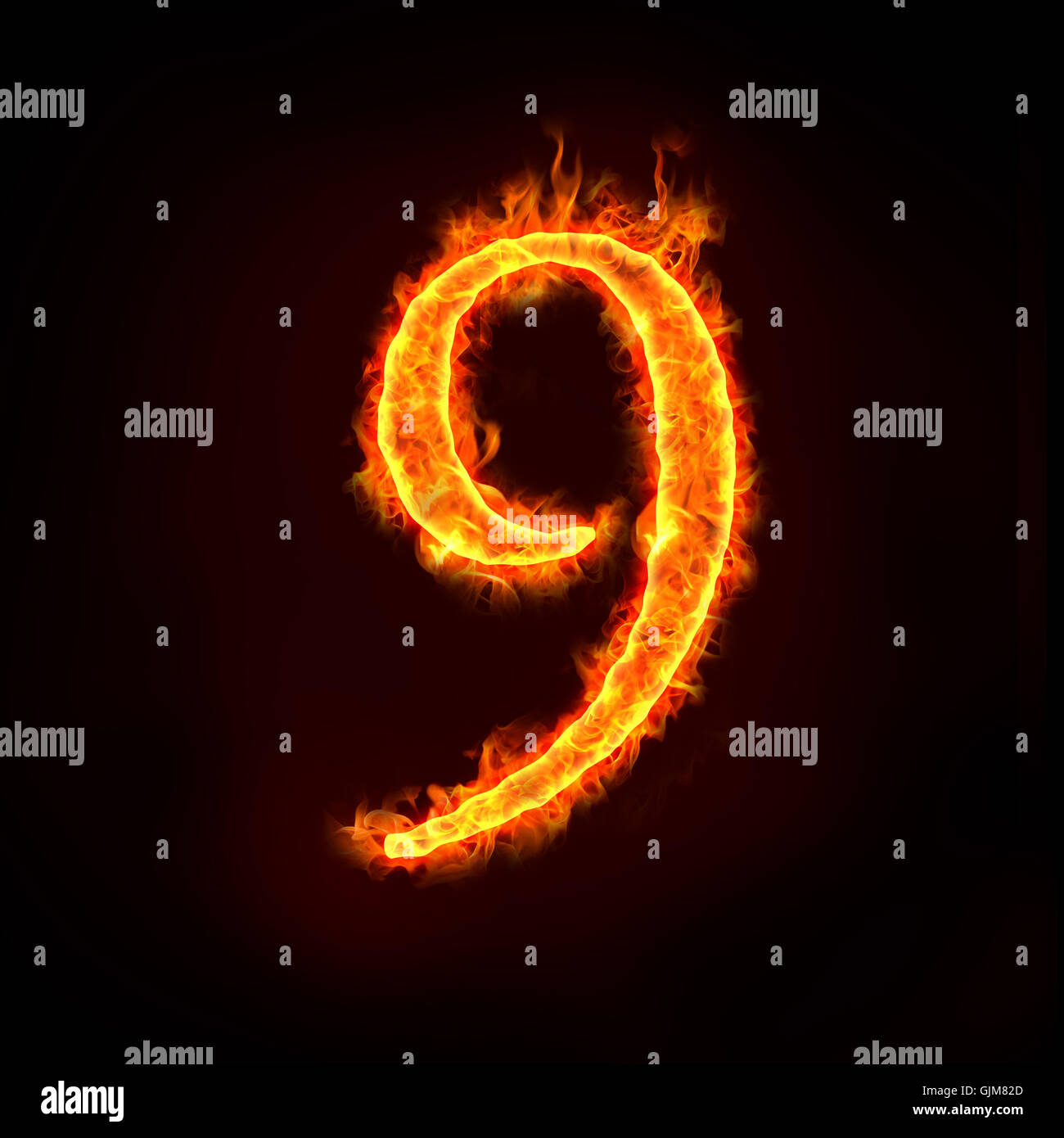 fire numbers, 9 Stock Photo