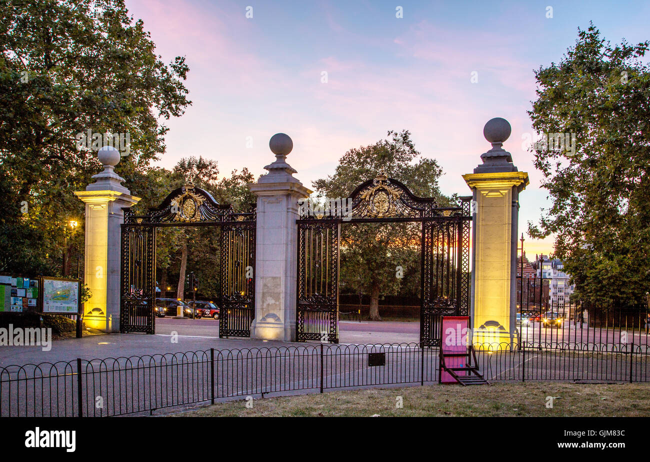 Royal Gate Into St. James Park at Dusk London UK Stock Photo