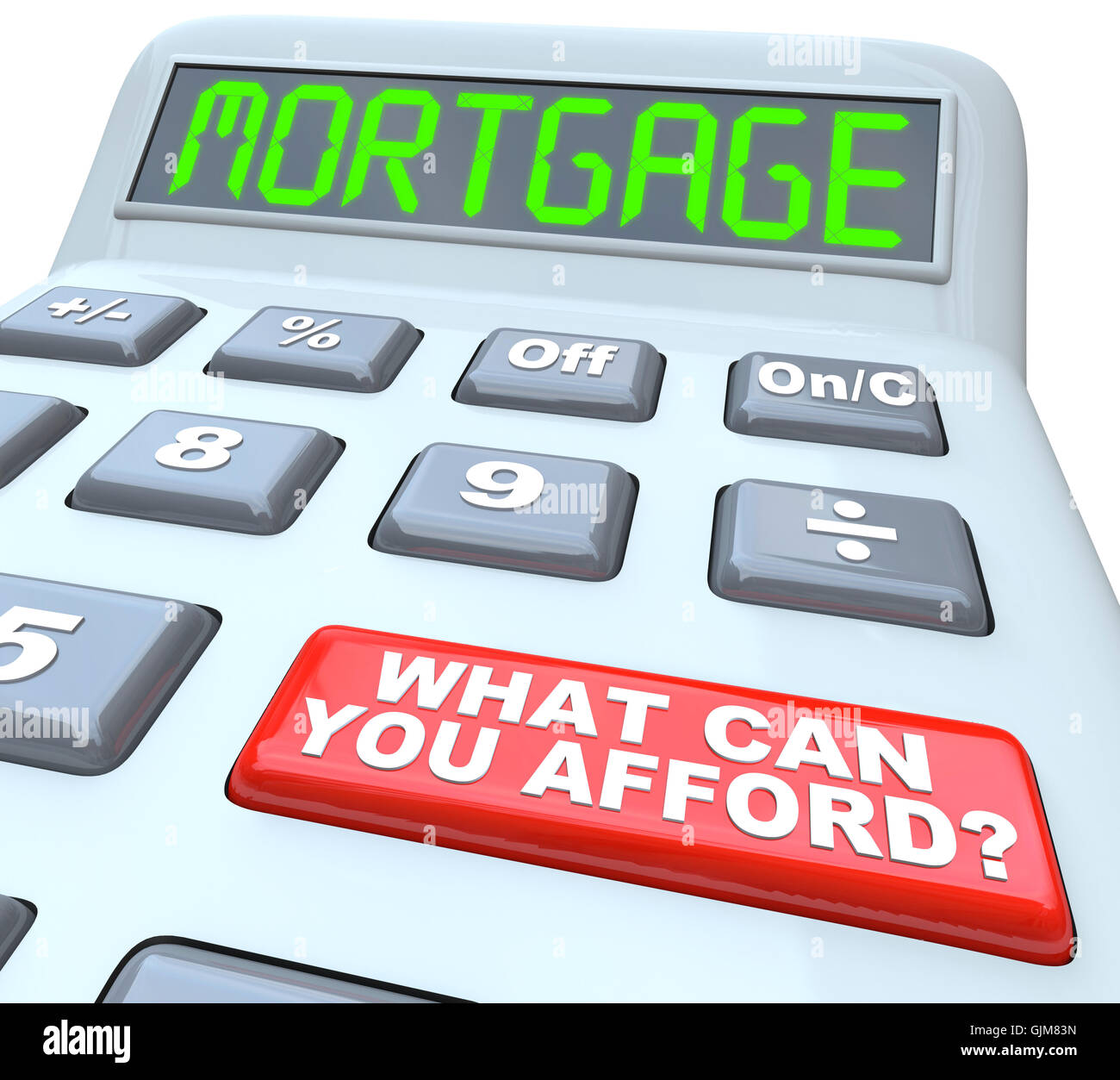 Mortgage What Can You Afford Words on Calculator Stock Photo Alamy