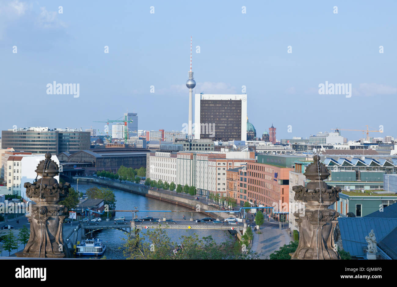 aerial view of central Berlin Stock Photo
