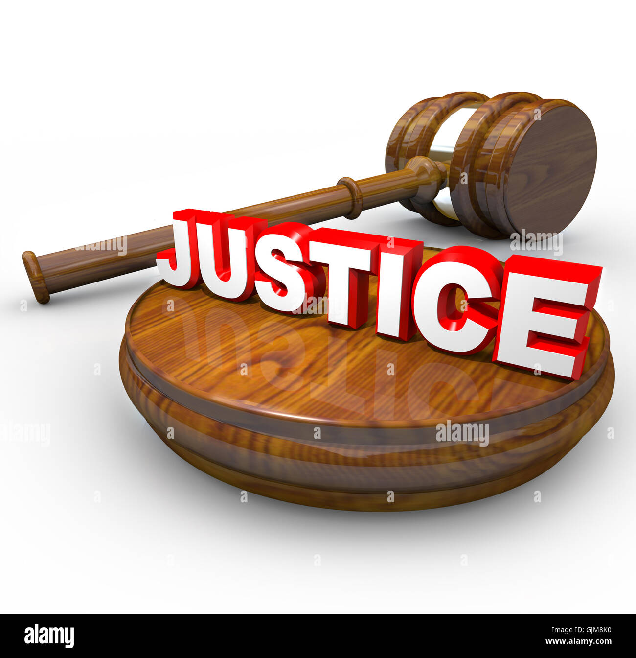 Justice - Judge Gavel and Word Stock Photo