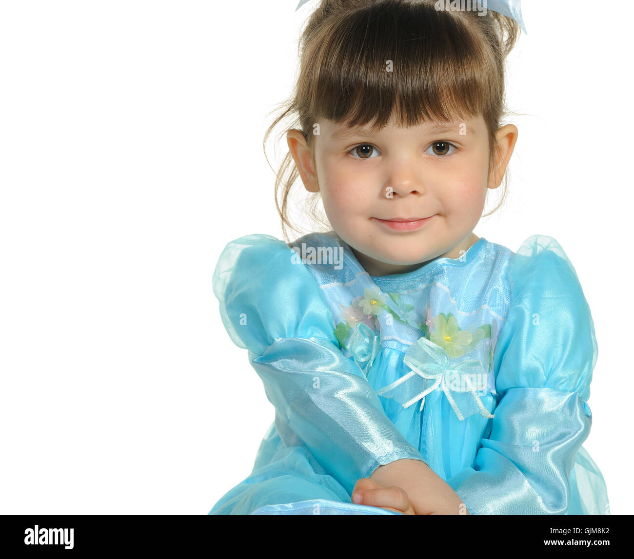 Pretty the little girl in a blue dress Stock Photo - Alamy