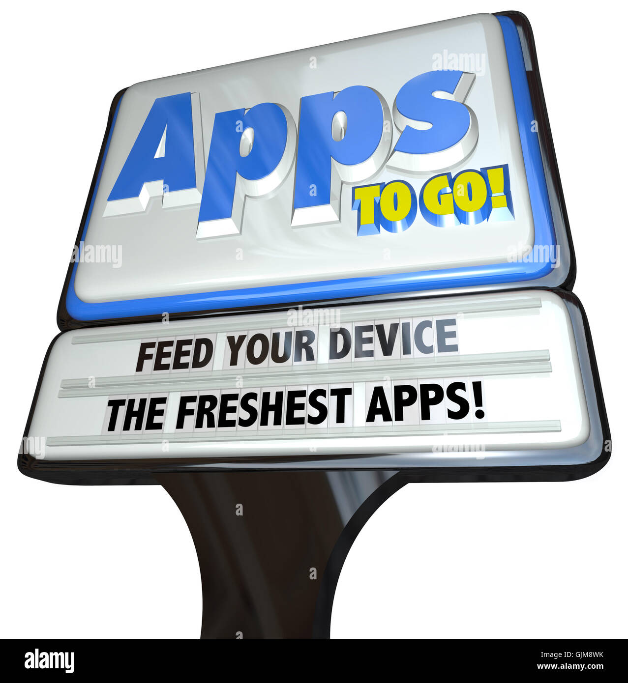 Apps to Go Sign - Feed Your Device the Freshest Applications Stock Photo