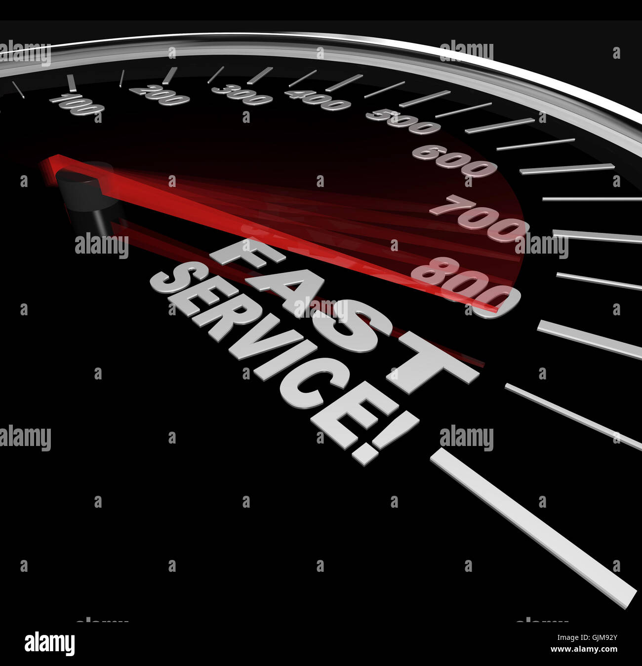 Fast Service - Speedometer of Speedy Customer Support Stock Photo