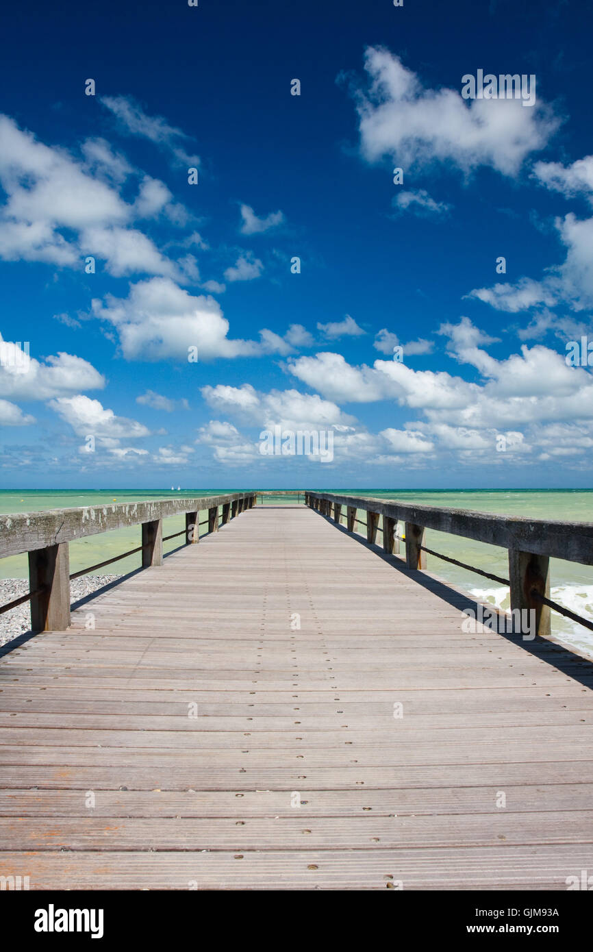 wood bridge france Stock Photo