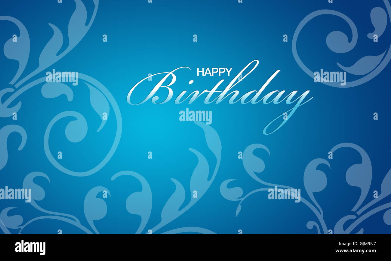 Blue Happy Birthday Card Stock Photo Alamy