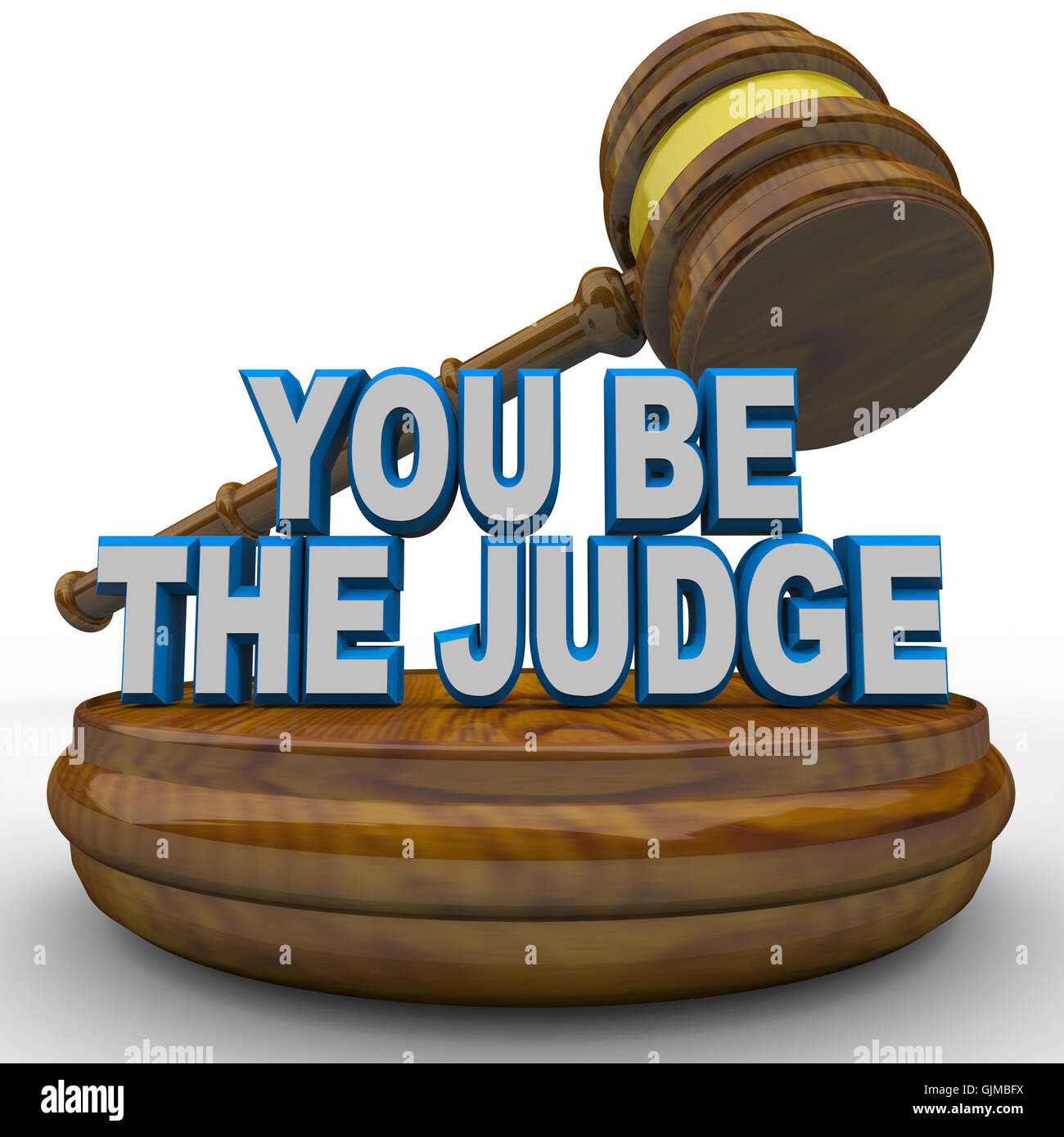 You Be the Judge - Using Gavel to Make Decision Stock Photo