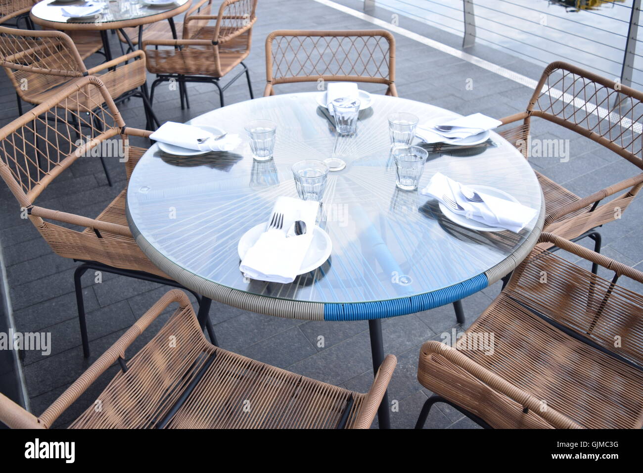 Outdoors Restaurant Table Stock Photo Alamy