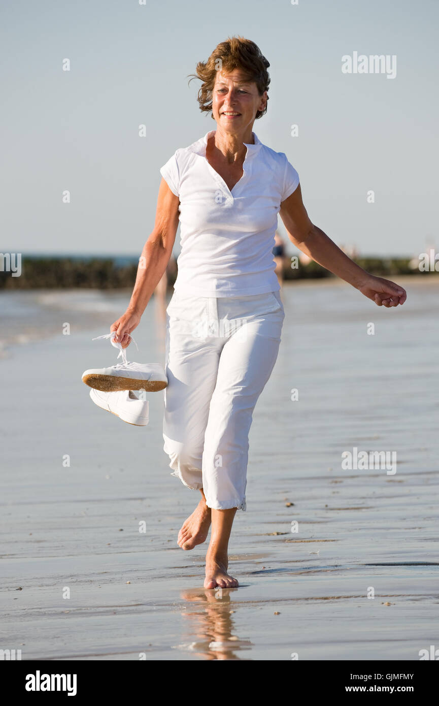 woman beach seaside Stock Photo