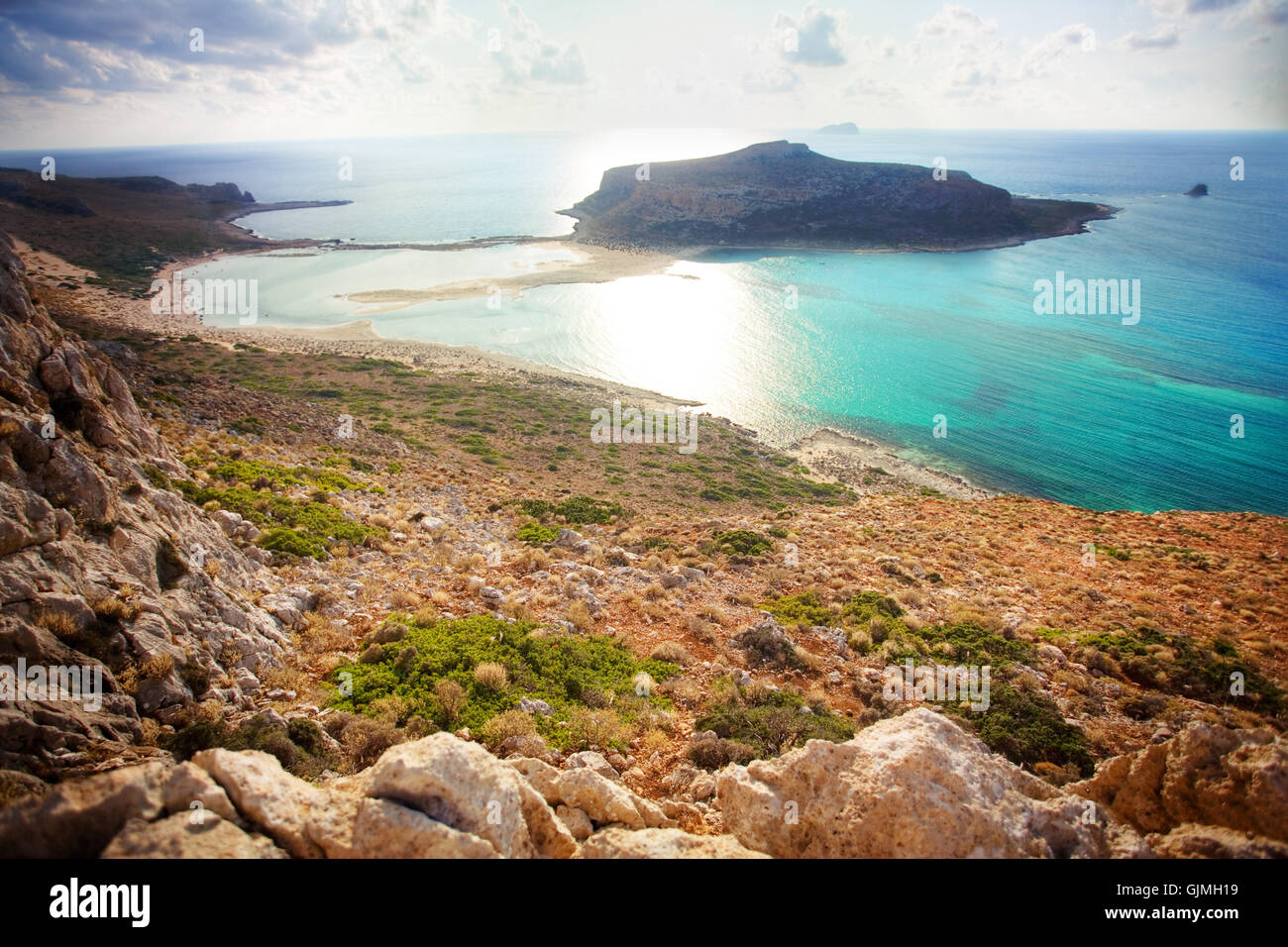 greece coast landscape Stock Photo