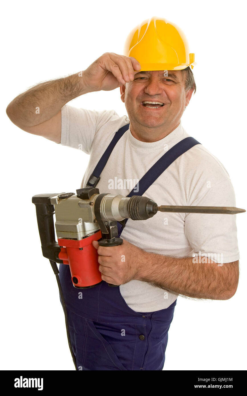 Construction worker with hammer hires stock photography and images Alamy