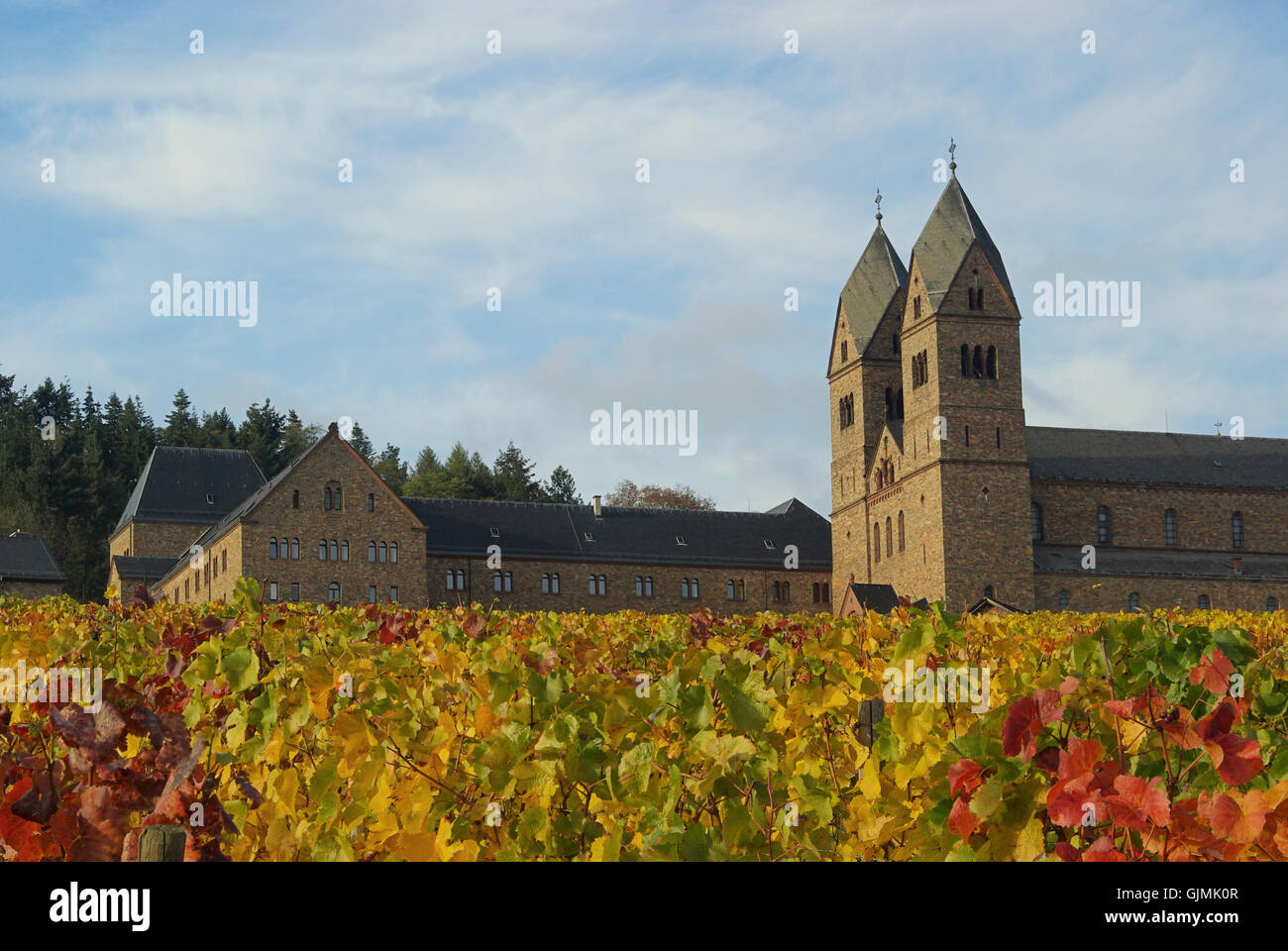 church vineyards monastery Stock Photo