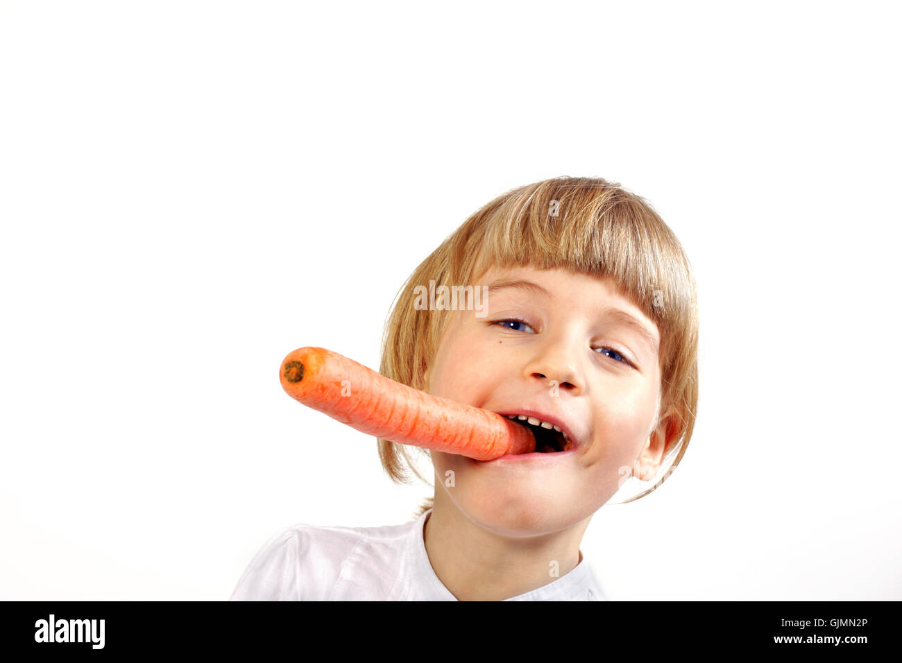 vegetable carrot girl Stock Photo