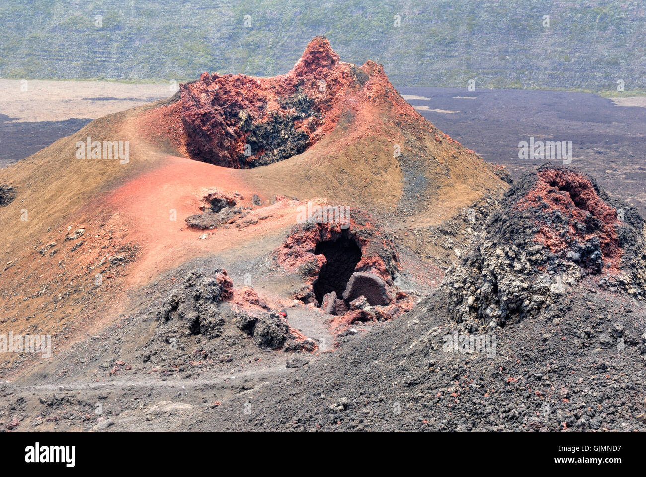 rock crater lava Stock Photo