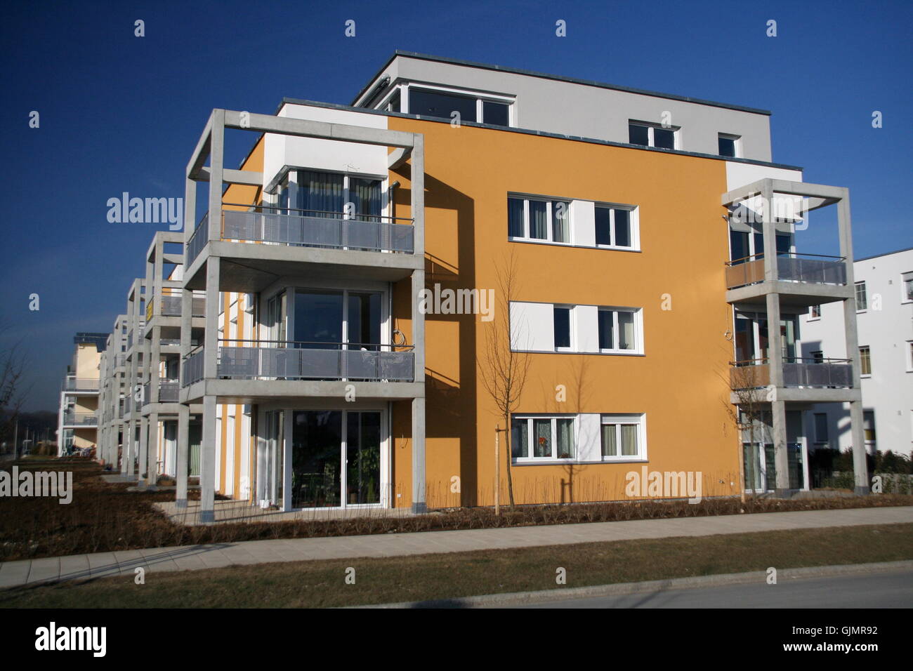 multiple family dwelling house building Stock Photo
