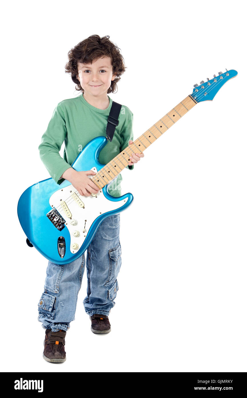 electric guitar boy Stock Photo Alamy