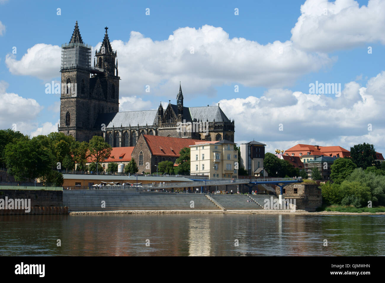 cathedral provincial capital elbe Stock Photo