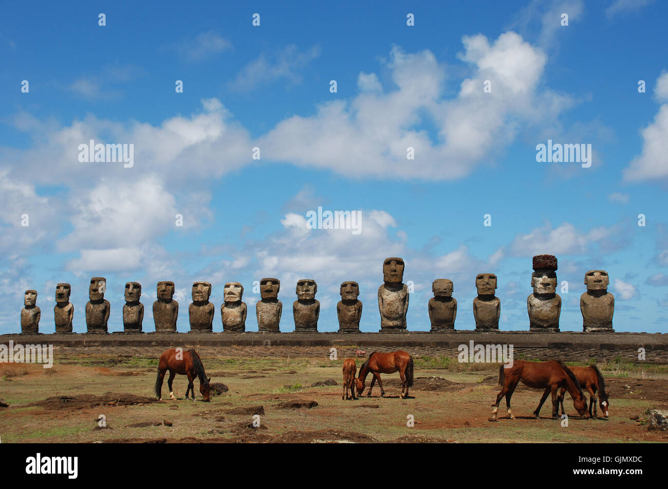 chile easter island blue Stock Photo