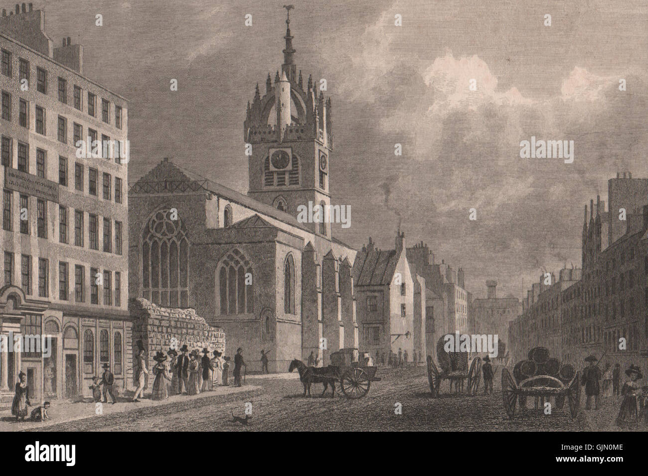 EDINBURGH. St Giles' Cathedral (High Kirk of Edinburgh). SHEPHERD, print 1833 Stock Photo